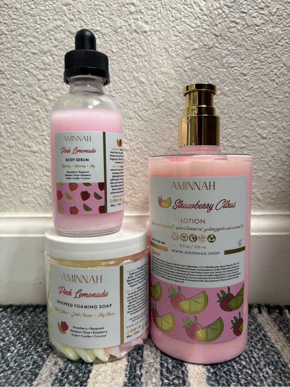 AMINNAH Strawberry Citrus and pink lemonade bundle